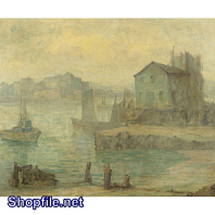 Tranh sơn dầu thuyền và biển